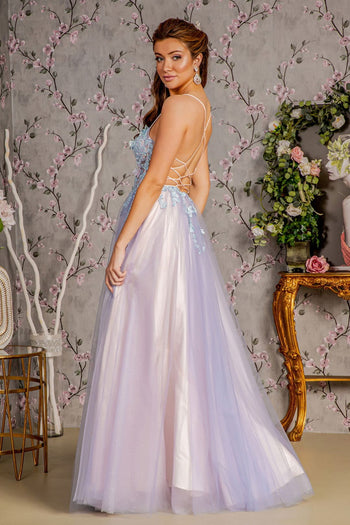 3D Butterfly Sleeveless Two-Tone Gown by GLS Gloria GL3252 - Long Formal Dresses