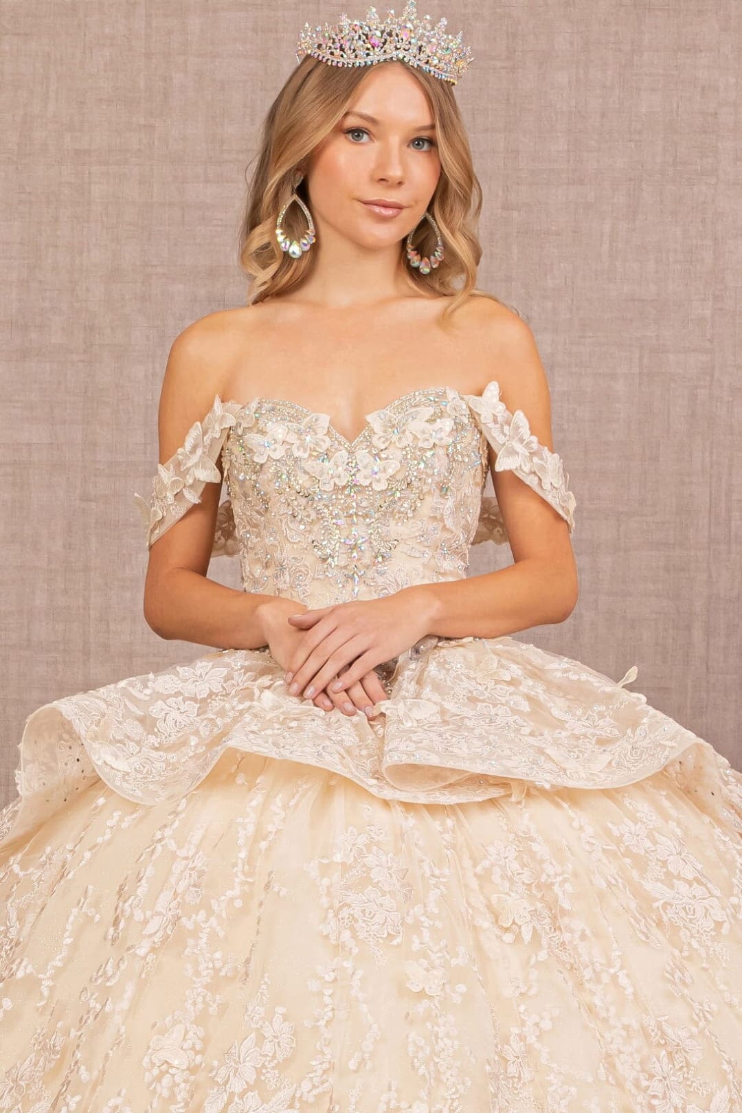 3D Butterfly Sweetheart Ball Gown by Elizabeth K GL3112 - Quinceanera Dresses