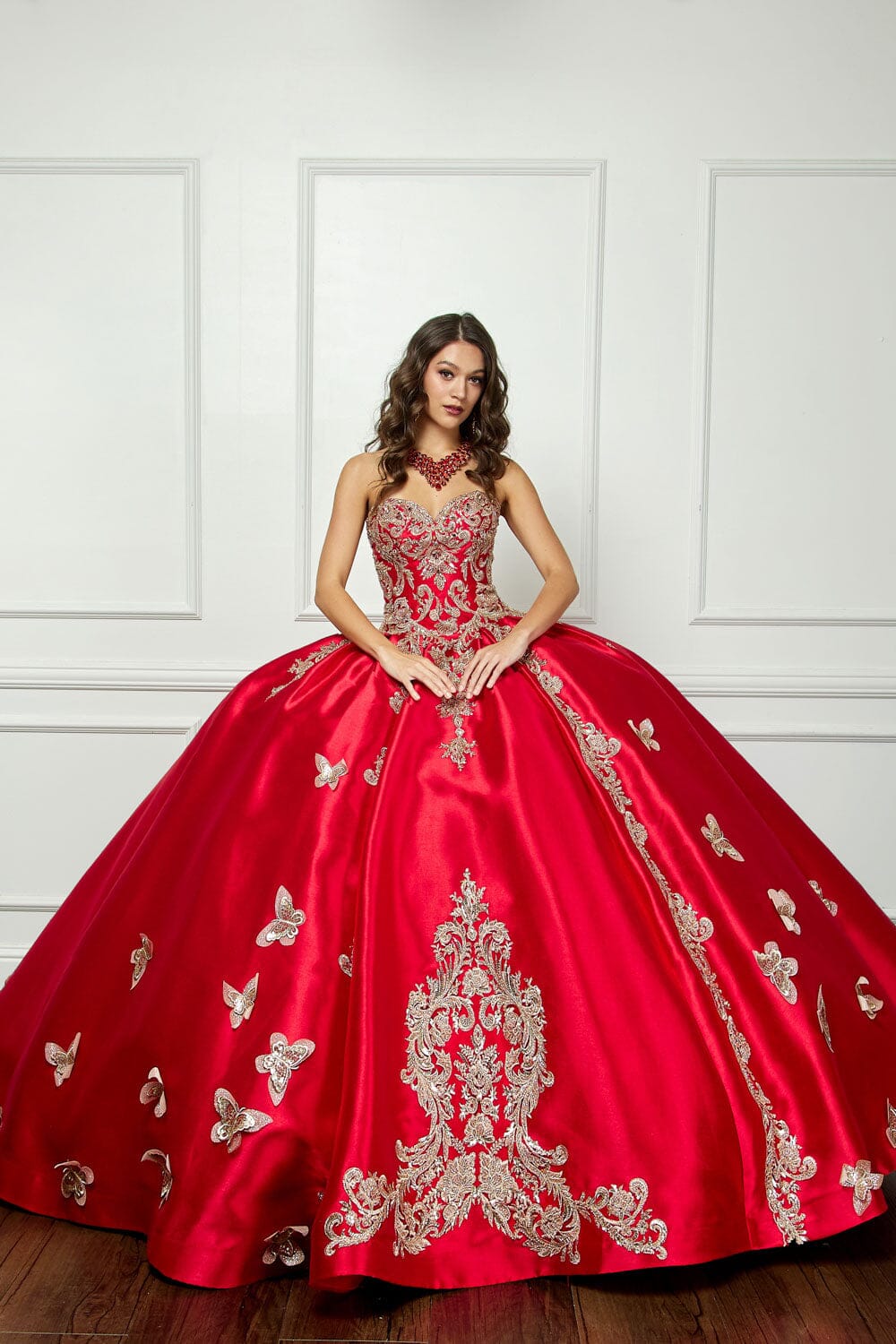 3D Butterfly Sweetheart Ball Gown by Bella Princess PQ1019