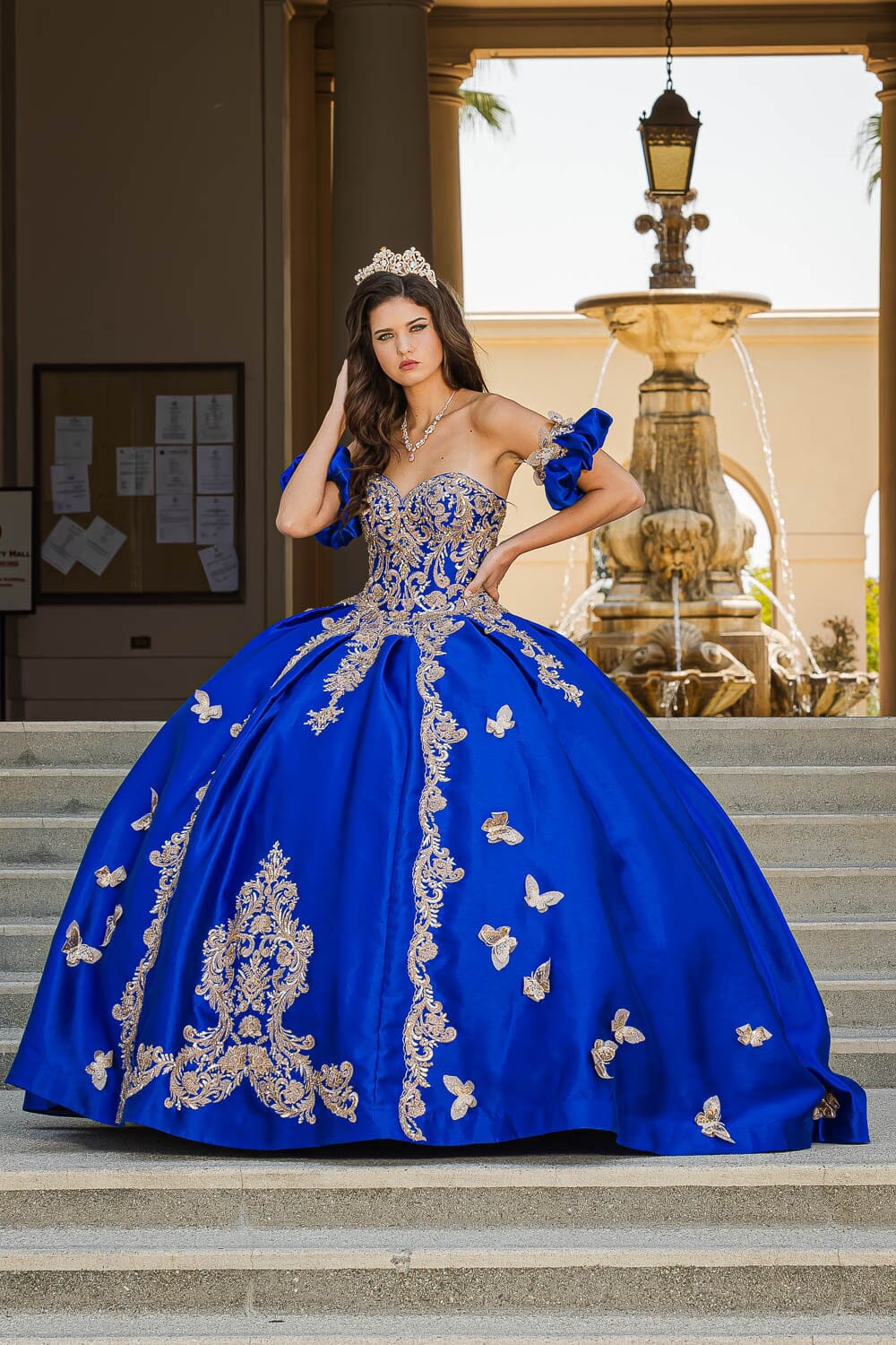 3D Butterfly Sweetheart Ball Gown by Bella Princess PQ1019