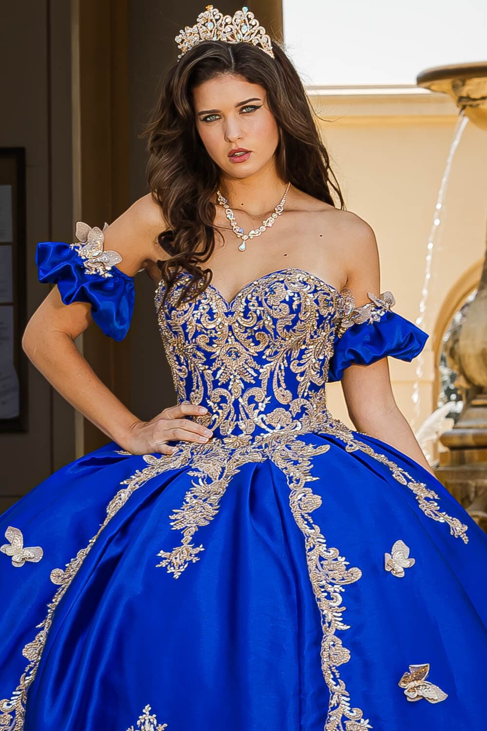 3D Butterfly Sweetheart Ball Gown by Bella Princess PQ1019