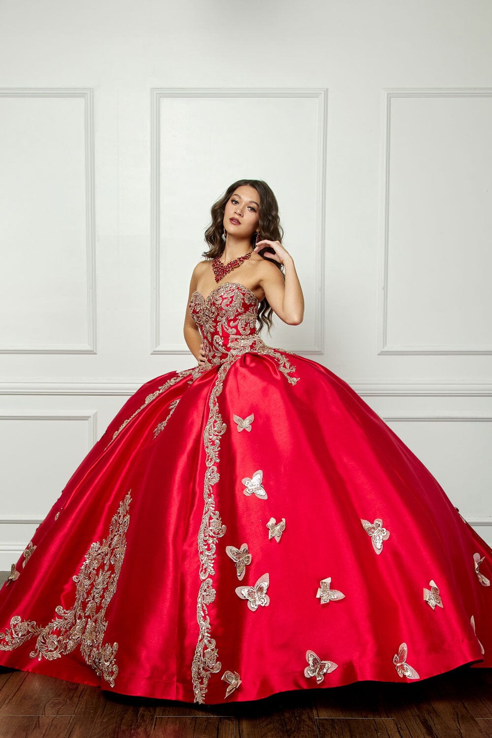 3D Butterfly Sweetheart Ball Gown by Bella Princess PQ1019