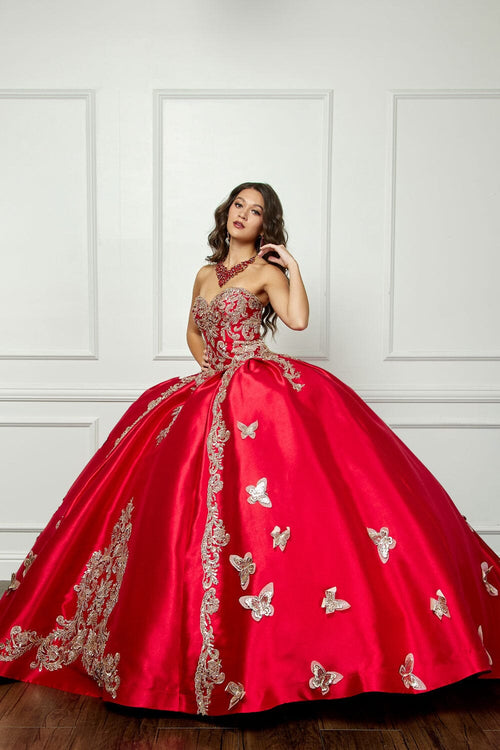 3D Butterfly Sweetheart Ball Gown by Bella Princess PQ1019