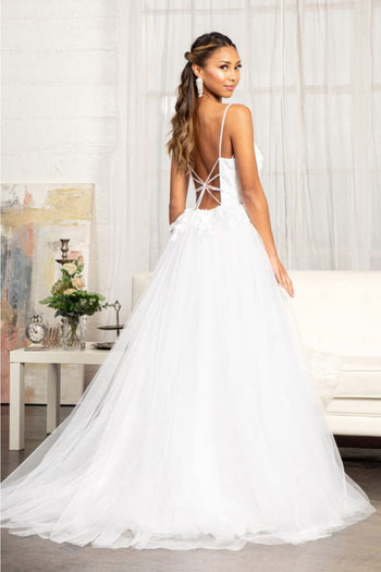 3D Floral A-line Wedding Dress by Elizabeth K GL3013 - Wedding Dresses