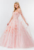 3D Floral Cape Ball Gown by Elizabeth K GL1939 - Quinceanera Dresses