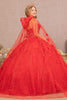 3D Floral Cape Ball Gown by Elizabeth K GL1939 - Quinceanera Dresses