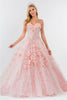 3D Floral Cape Ball Gown by Elizabeth K GL1939 - Quinceanera Dresses