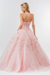 3D Floral Cape Ball Gown by Elizabeth K GL1939 - Quinceanera Dresses