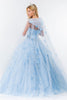 3D Floral Cape Ball Gown by Elizabeth K GL1939 - Quinceanera Dresses