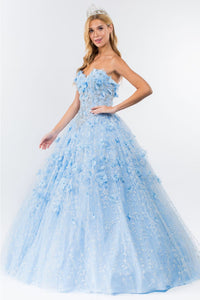 3D Floral Cape Ball Gown by Elizabeth K GL1939 - Quinceanera Dresses