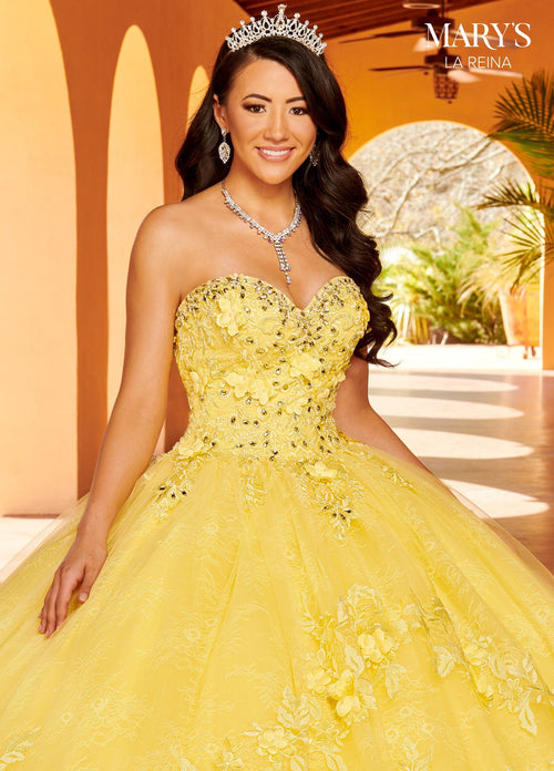 Mary's Bridal MQ2157 3D Floral Cape Quinceanera Dress