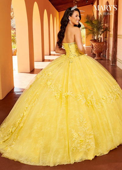 Mary's Bridal MQ2157 3D Floral Cape Quinceanera Dress