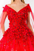 3D Floral Cape Sleeve Ball Gown by Elizabeth K GL1974 - Quinceanera Dresses