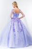 3D Floral Cape Sleeve Ball Gown by Elizabeth K GL1974 - Quinceanera Dresses