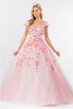 3D Floral Cape Sleeve Ball Gown by Elizabeth K GL1974 - Quinceanera Dresses