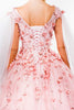 3D Floral Cape Sleeve Ball Gown by Elizabeth K GL1974 - Quinceanera Dresses