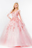 3D Floral Cape Sleeve Ball Gown by Elizabeth K GL1974 - XS / Blush - Quinceanera Dresses