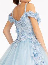 3D Floral Cold Shoulder Ball Gown by Elizabeth K GL1988