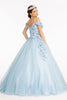 3D Floral Cold Shoulder Ball Gown by Elizabeth K GL1988 - Quinceanera Dresses