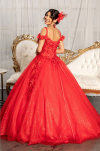 3D Floral Cold Shoulder Ball Gown by Elizabeth K GL1988 - Quinceanera Dresses