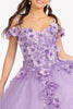 3D Floral Cold Shoulder Ball Gown by Elizabeth K GL1988 - Quinceanera Dresses