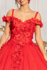 3D Floral Cold Shoulder Ball Gown by Elizabeth K GL1988 - Quinceanera Dresses