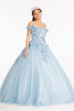 3D Floral Cold Shoulder Ball Gown by Elizabeth K GL1988 - Quinceanera Dresses