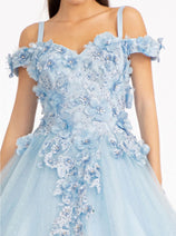 3D Floral Cold Shoulder Ball Gown by Elizabeth K GL1988