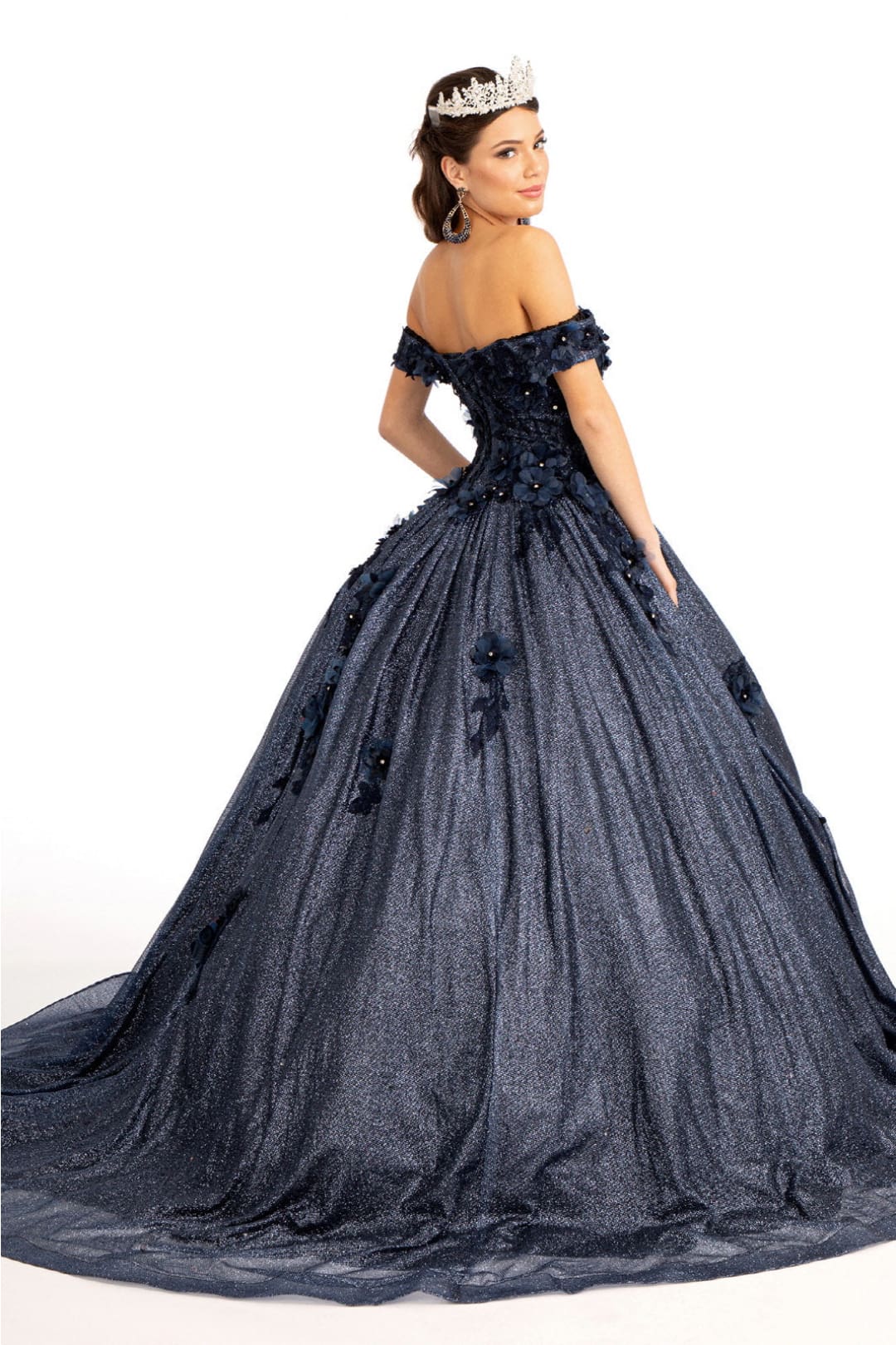 3D Floral Glitter Ball Gown by Elizabeth K GL1971 - Quinceanera Dresses