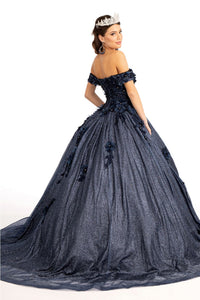 3D Floral Glitter Ball Gown by Elizabeth K GL1971 - Quinceanera Dresses
