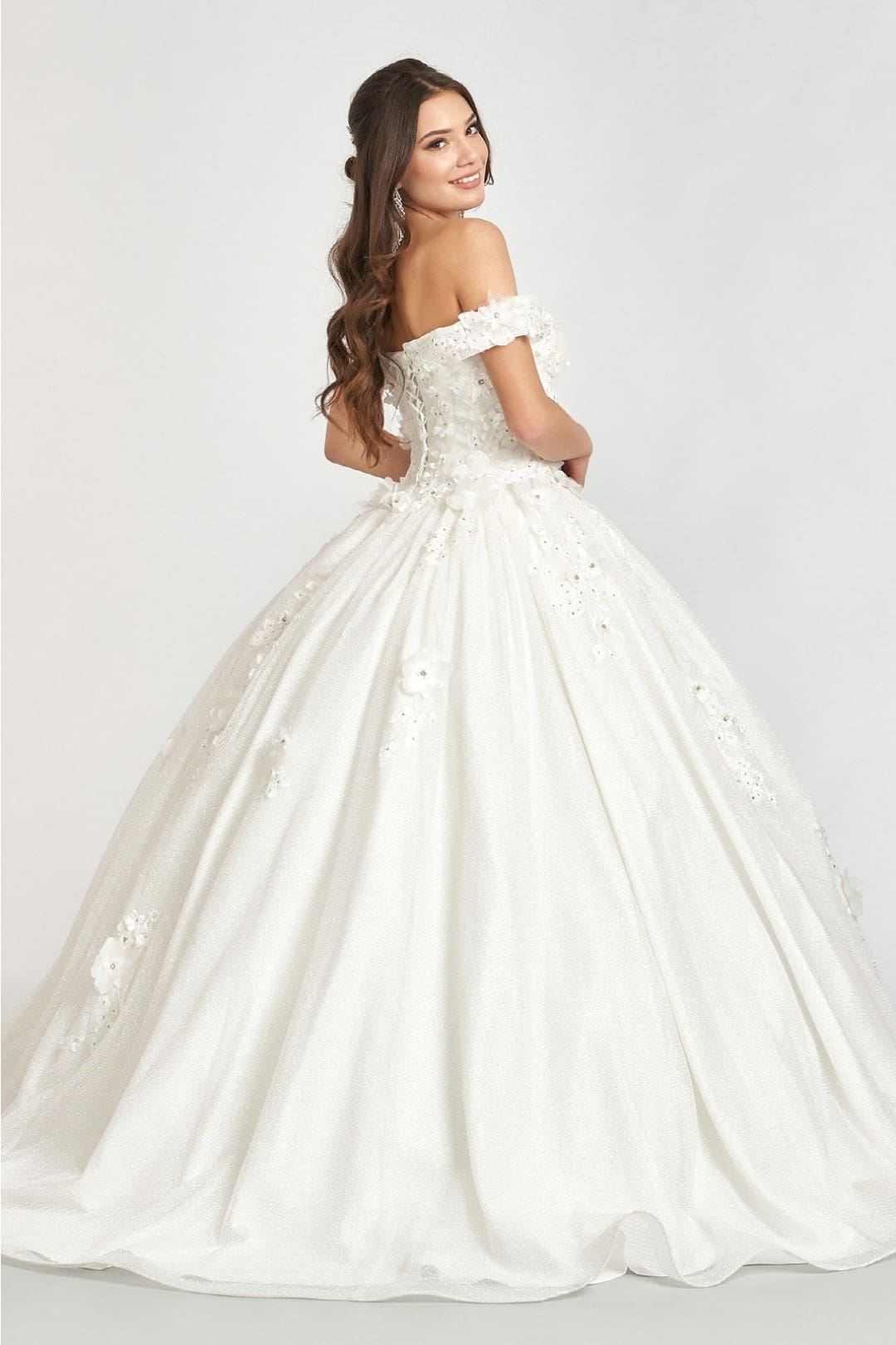 3D Floral Glitter Ball Gown by Elizabeth K GL1971 - Quinceanera Dresses