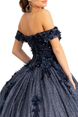 3D Floral Glitter Ball Gown by Elizabeth K GL1971 - Quinceanera Dresses