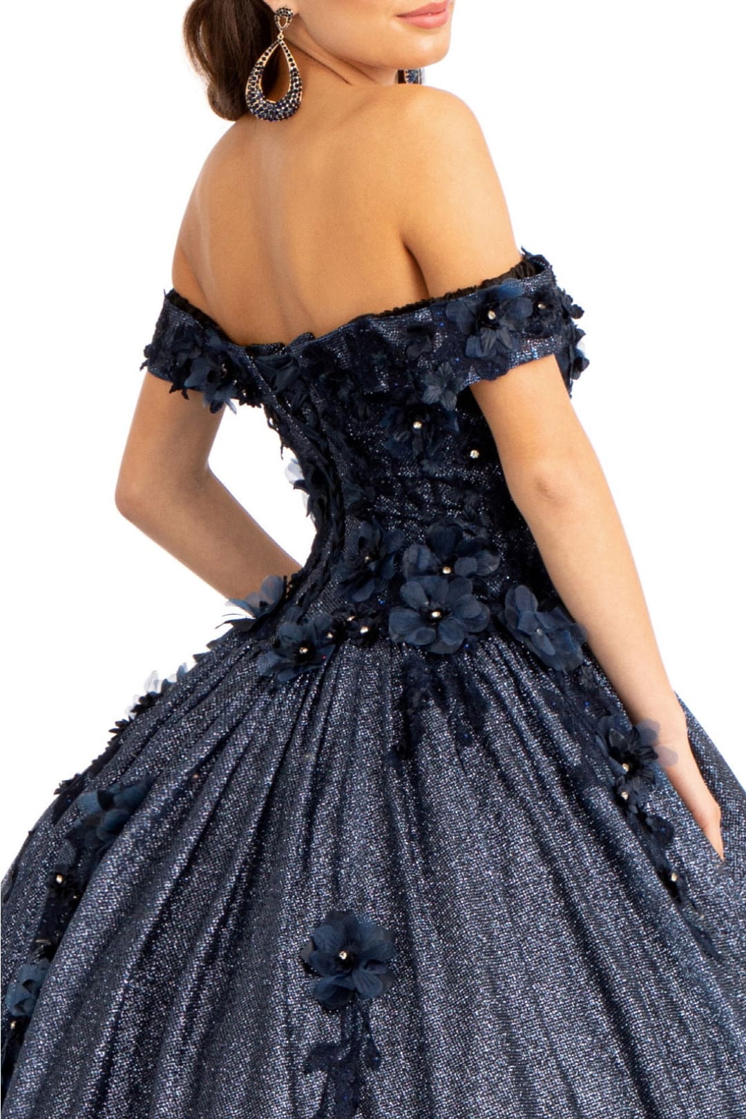 3D Floral Glitter Ball Gown by Elizabeth K GL1971 - Quinceanera Dresses