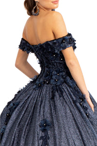 3D Floral Glitter Ball Gown by Elizabeth K GL1971 - Quinceanera Dresses