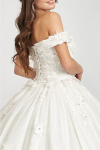 3D Floral Glitter Ball Gown by Elizabeth K GL1971 - Quinceanera Dresses