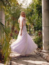 3D Floral Glitter Sleeveless A-line Gown by Juliet JT2439K