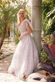 3D Floral Glitter Sleeveless A-line Gown by Juliet JT2439K - Long Formal Dresses