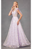 3D Floral Glitter Sleeveless A-line Gown by Juliet JT2439K - Dress