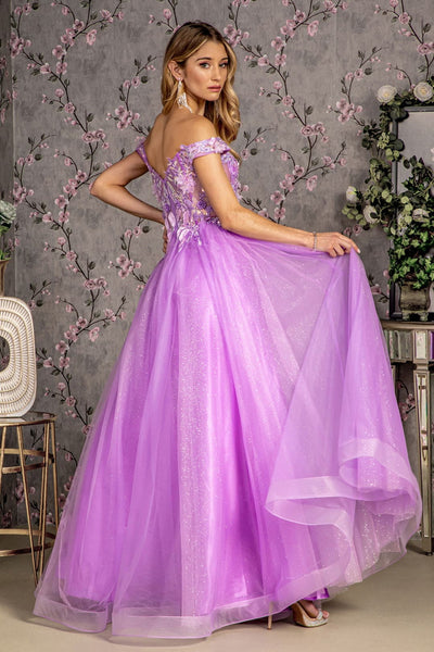 3D Floral Off Shoulder A-line Gown by GLS Gloria GL3443 - Long Formal Dresses