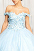 3D Floral Off Shoulder Ball Gown by Elizabeth K GL1960 - Quinceanera Dresses