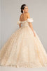 3D Floral Off Shoulder Ball Gown by Elizabeth K GL3019 - Quinceanera Dresses