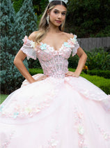 3D Floral Off Shoulder Ball Gown by GLS Gloria GL3554