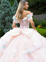 3D Floral Off Shoulder Ball Gown by GLS Gloria GL3554