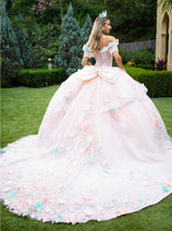 3D Floral Off Shoulder Ball Gown by GLS Gloria GL3554