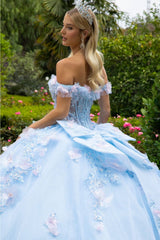 3D Floral Off Shoulder Ball Gown by GLS Gloria GL3555 - Quinceanera Dresses