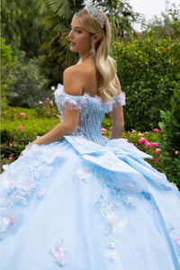 3D Floral Off Shoulder Ball Gown by GLS Gloria GL3555 - Quinceanera Dresses