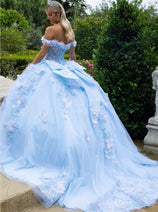 3D Floral Off Shoulder Ball Gown by GLS Gloria GL3555