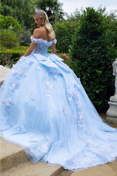 3D Floral Off Shoulder Ball Gown by GLS Gloria GL3555 - Quinceanera Dresses