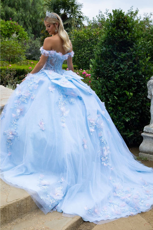 3D Floral Off Shoulder Ball Gown by GLS Gloria GL3555 - Quinceanera Dresses