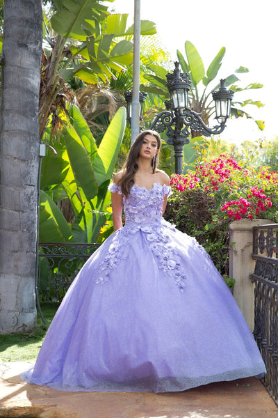 3D Floral Off Shoulder Ball Gown by Bella Princess PQ1002